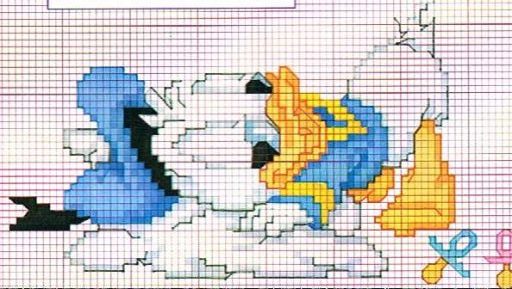 Schema punto croce Paperino baby